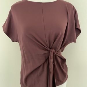 Express plum front tie blouse